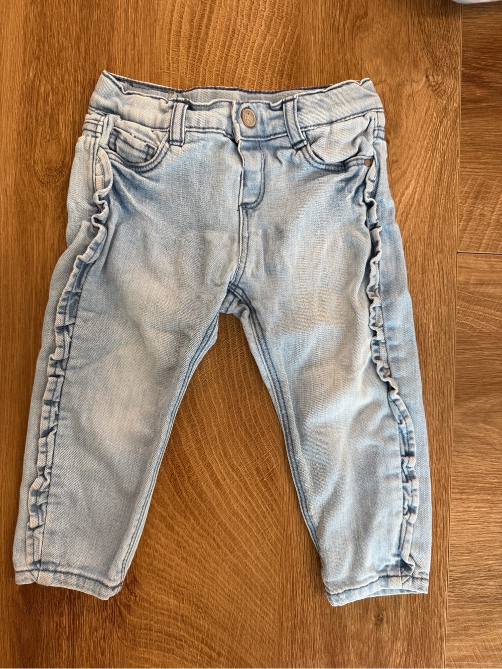 Zara Baby Girl Ruffle-Trim Denim Jeans